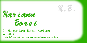 mariann borsi business card